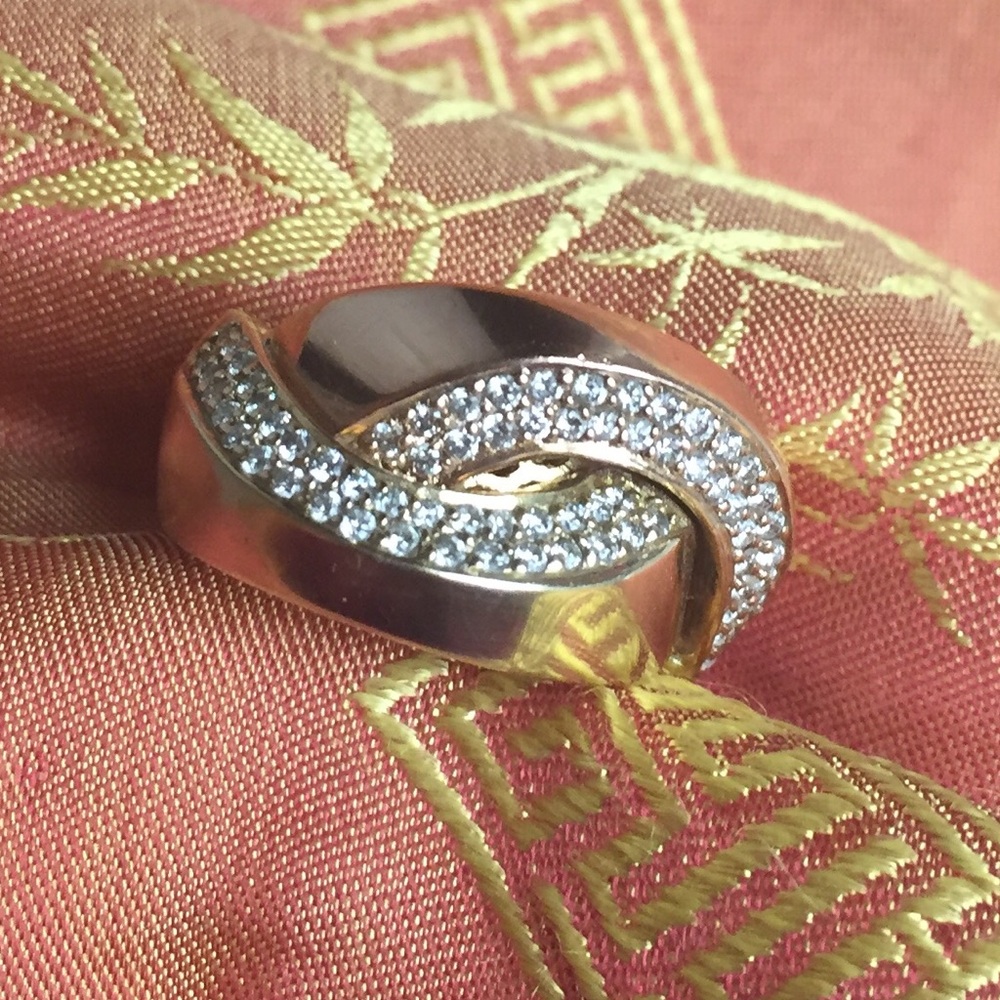 🌹 Heavy 14K Rose/Yellow Gold Diamond Statement Ring
